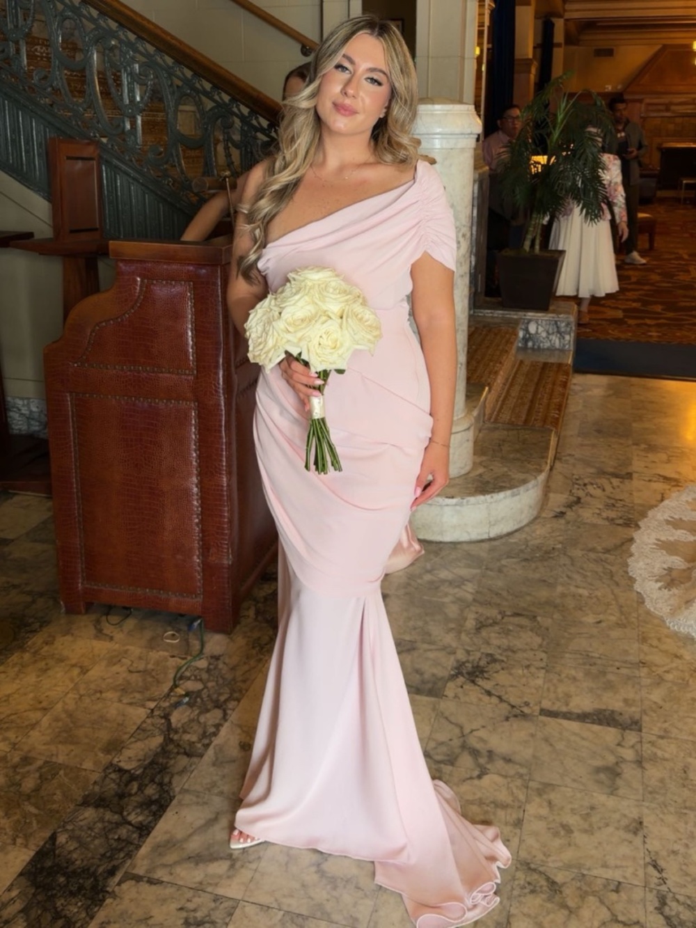 Babyboo Fashion Chic One-Shoulder Pink Dress - Picture 4 of 4